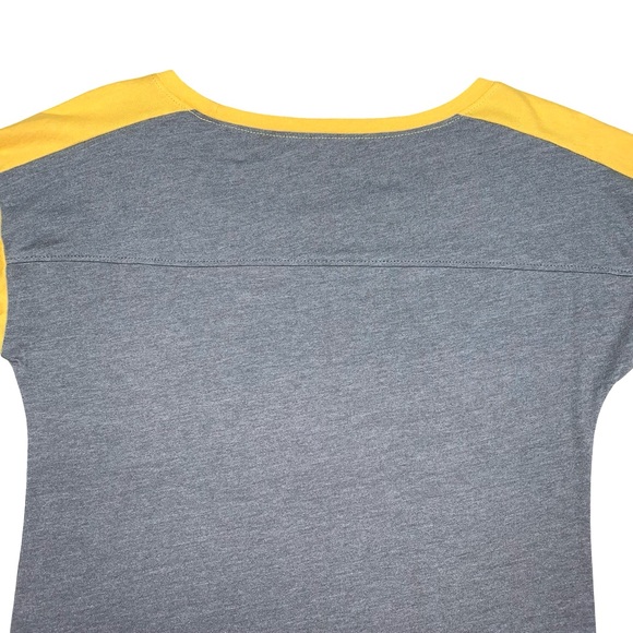 Harry Potter Hufflepuff Raglan Sleeve Athletic Graphic T Shirt Tee Hogwarts - Picture 10 of 12